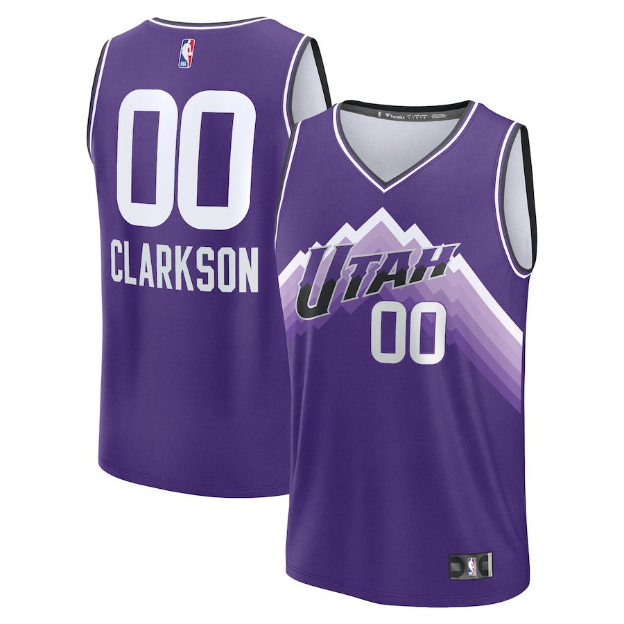 Men Utah Jazz #00 Jordan Clarkson Fanatics Branded Purple City Edition 2023-24 Fast Break NBA Jersey->utah jazz->NBA Jersey